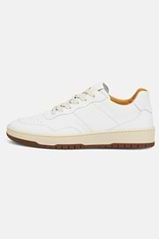 Tumbled Leather Trainers., White, hi-res