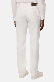 Stretch Cotton 5-Pocket Trousers, White, hi-res