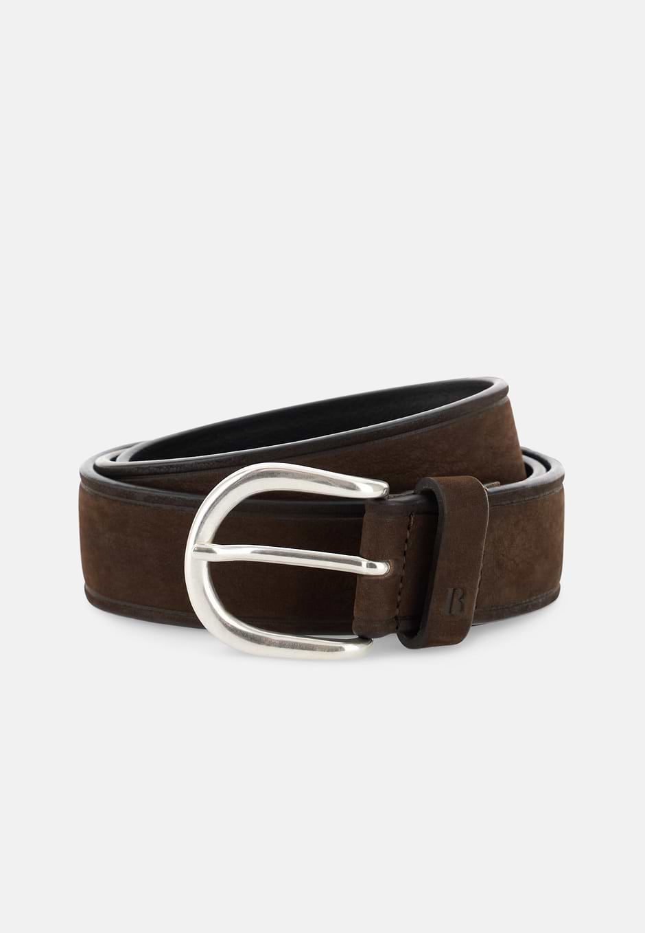 Belt in Nubuck, Dark brown, hi-res