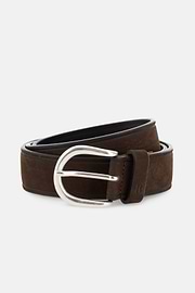 Belt in Nubuck, Dark brown, thumb, 1