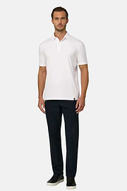 Polo aus Stretchgewebe Supima-Baumwolljersey, Weiß, thumb, 2