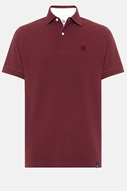 Cotton Piqué Polo Shirt, Burgundy, hi-res