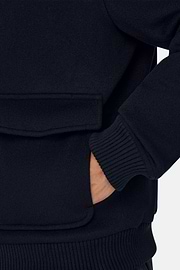 Jacket Padded in Wool Cashmere, Navy blue, thumb, 3