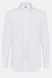 Camisa de sarja de algodão Regular Fit, White, hi-res