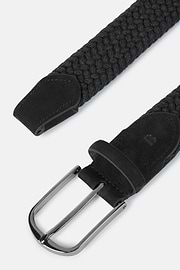 Woven Elasticated Belt, Charcoal, hi-res