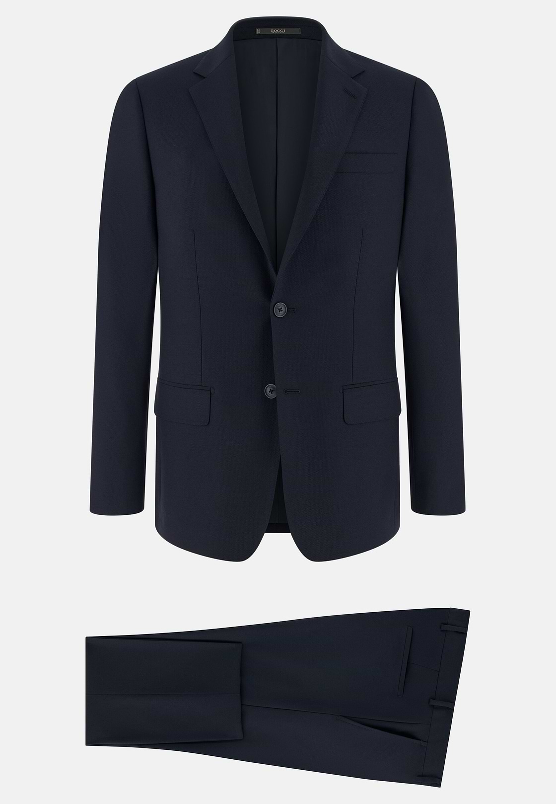 Micro Fancy Wool Blend Stretch Suit, Navy blue, hi-res, 6
