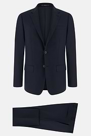 Micro Fancy Wool Blend Stretch Suit, Navy blue, thumb, 6