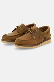 Bootschoenen van Pull-up Leer, Brown, thumb, 3