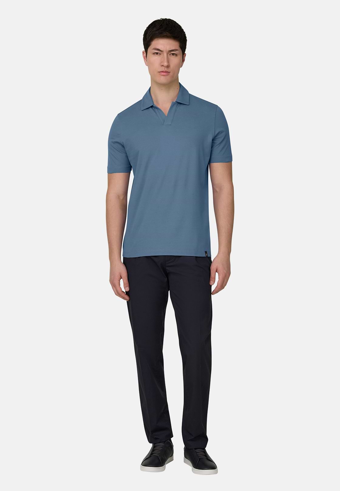 Polo In Cotone Pima, Azzurro, hi-res, 2