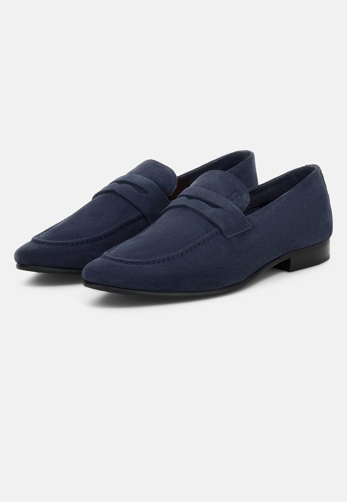 Leather Loafers, Blue, hi-res