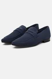 Leather Loafers, Blue, hi-res