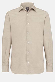 Camisa De Terciopelo De Algodón Regular Fit, Beige, hi-res