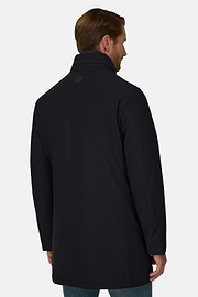 Car Coat in Padded Technical Fabric, Navy blue, thumb, 4