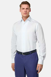 Camisa de corte regular de lino y algodón a rayas, Azul claro, thumb, 2