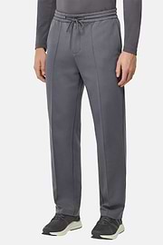 Cotton Blend Fleece Trousers, Charcoal, hi-res