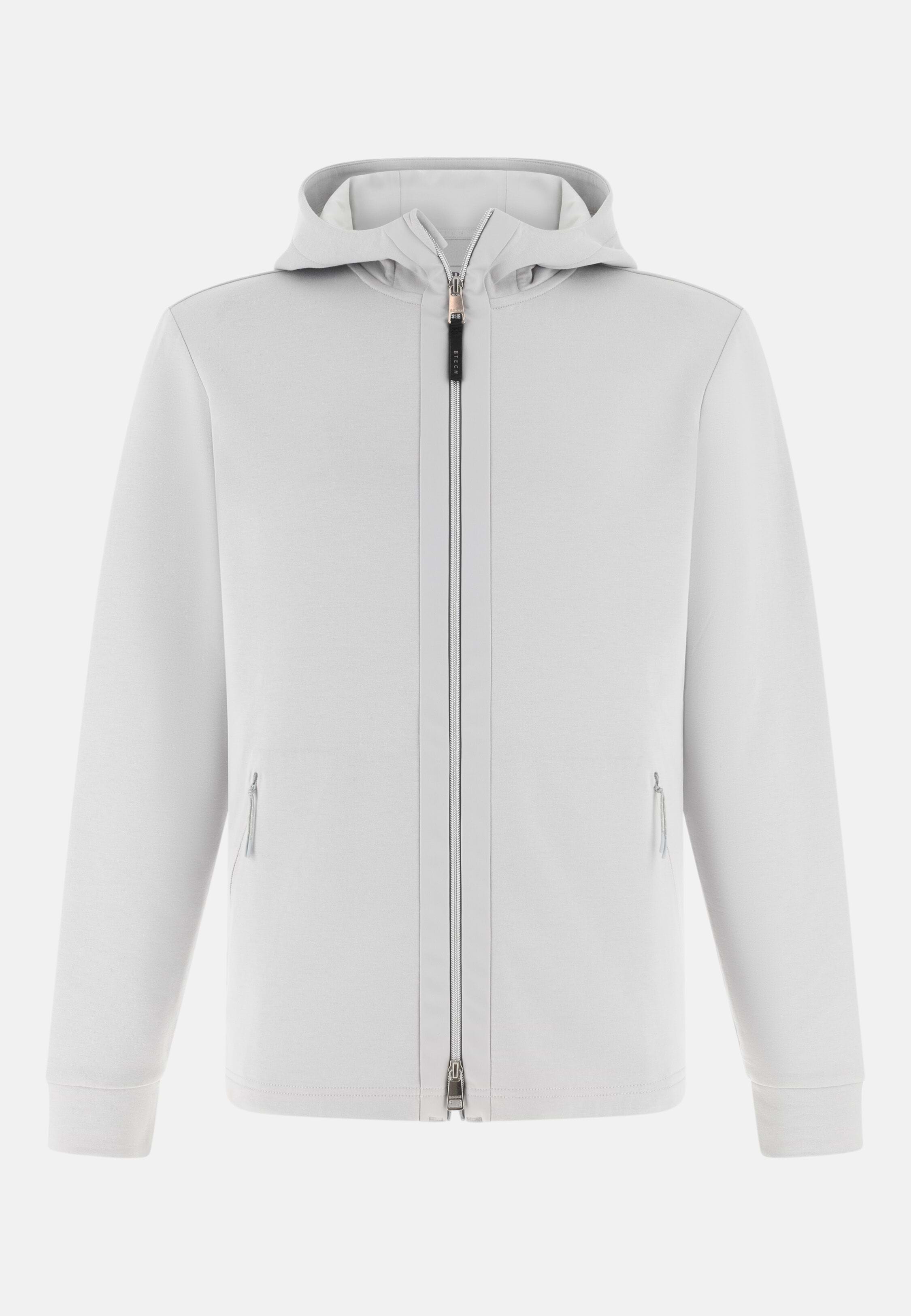 GRINDLODGE ×BOAB Men's Lightweight Zipped Scuba Hoodie, Ice | Boggi Milano