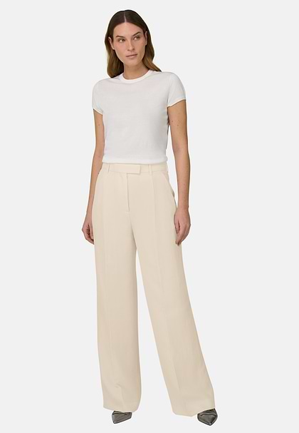 Linen Blend Trousers, OFFWHITE, hi-res