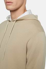 Beiger Kapuzenpullover Aus Baumwolle, Beige, hi-res