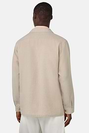 Linen Camp Overshirt, Sand, hi-res