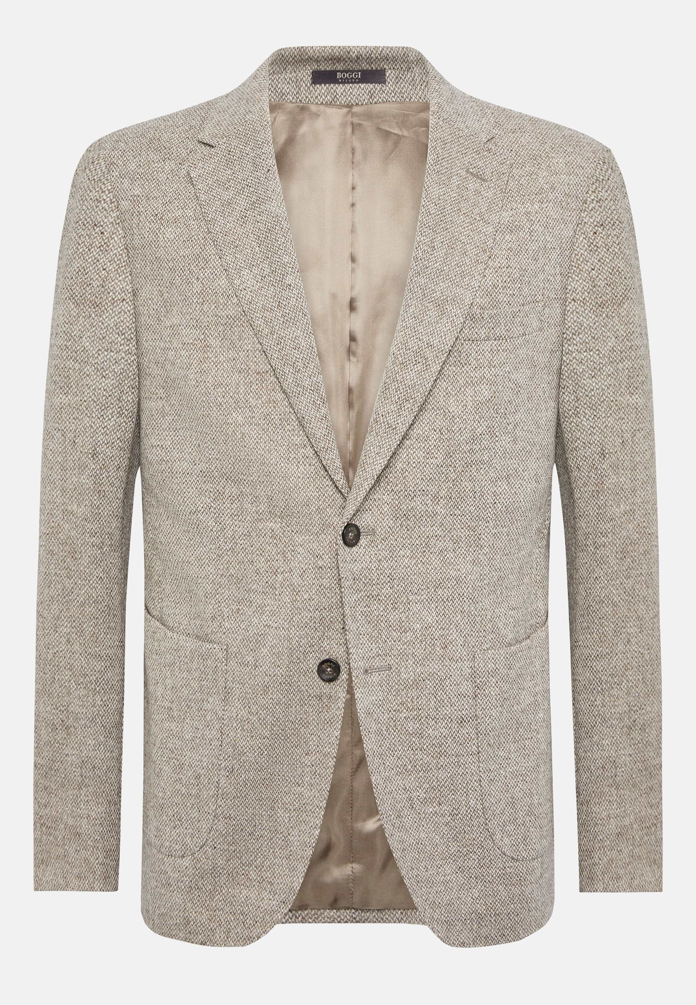 Men s Beige Pure Wool Jacket Boggi Milano