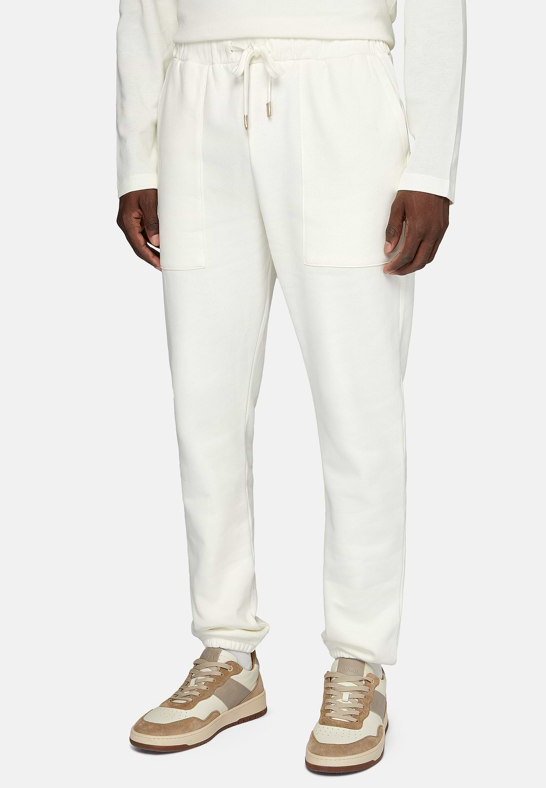 Cotton Trousers, White, hi-res