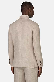Melange-Sakko Aus Reinem Leinen, Taupe, hi-res
