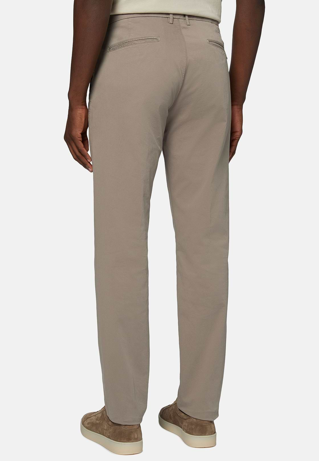 Stretch Cotton Trousers, Taupe, hi-res