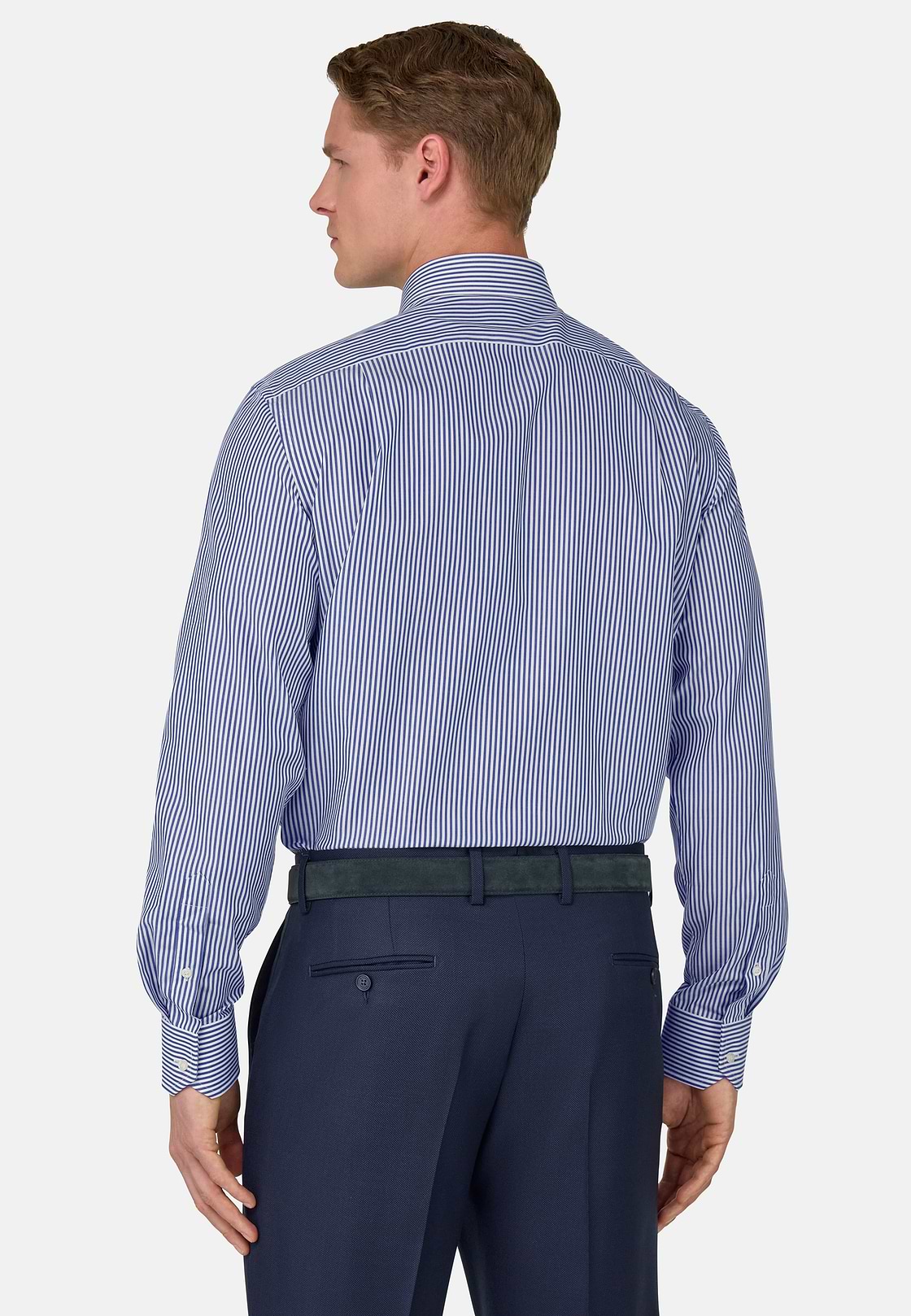 Regular Fit Cotton Poplin Shirt, Blue, hi-res, 3