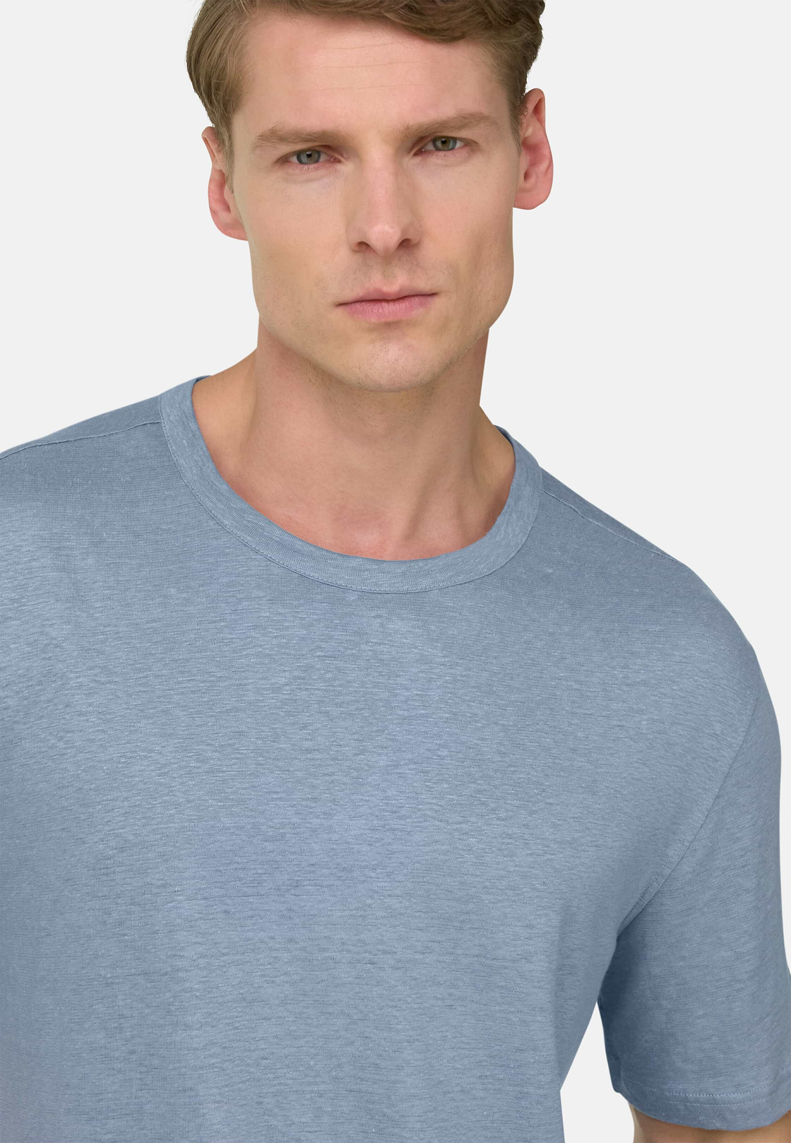 T-shirt En Jersey De Lin Extensible, Bleu clair, hi-res, 4