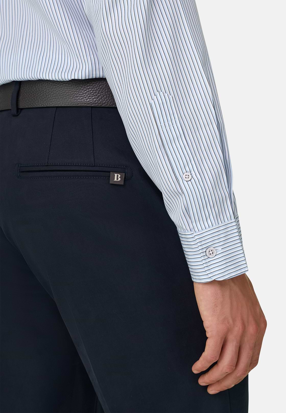 Shirt Striped Poplin Regular Fit, Light Blue, hi-res, 4