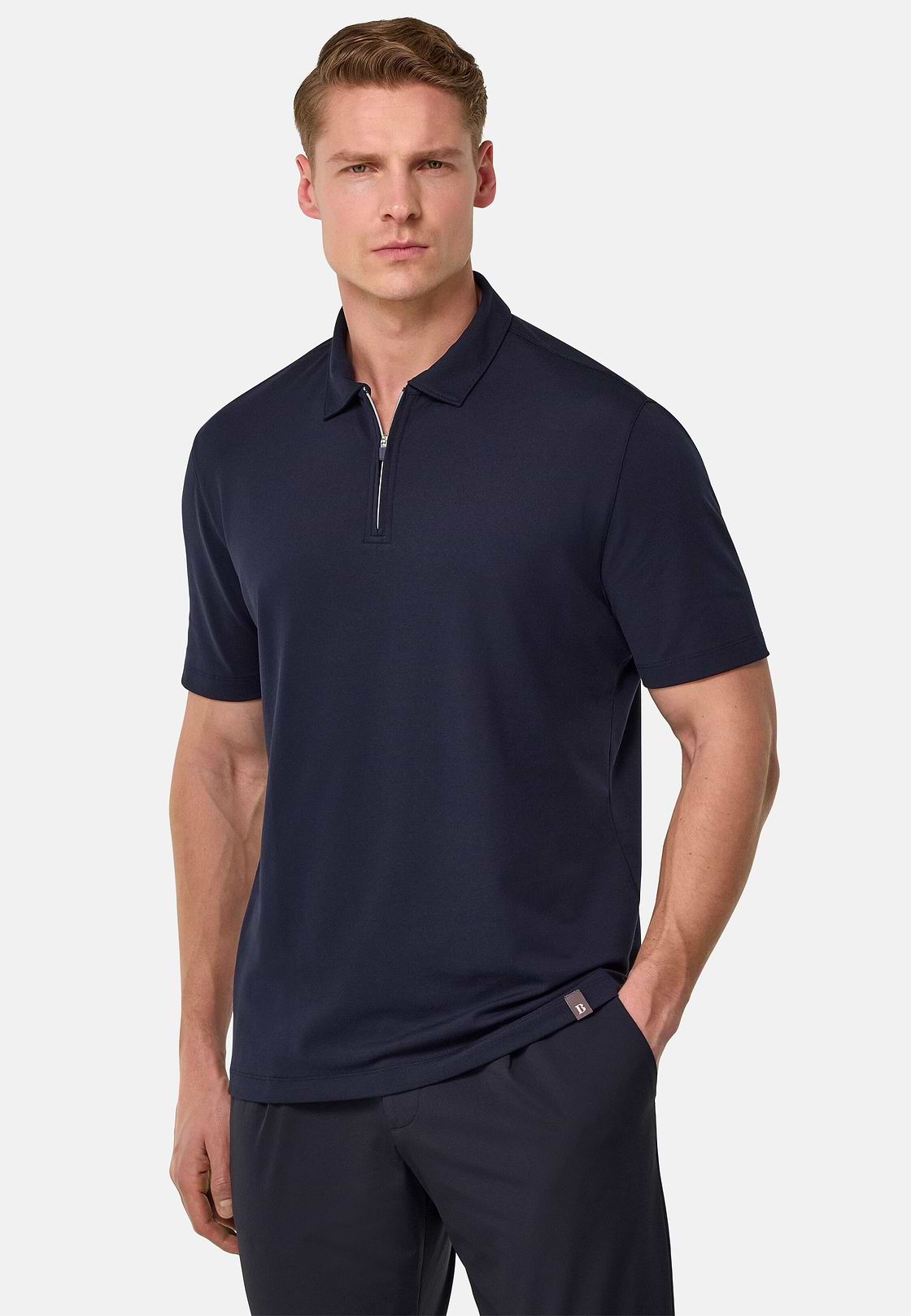 Polo de piqué de alto rendimiento S.Cafè®, Azul  Marino, hi-res
