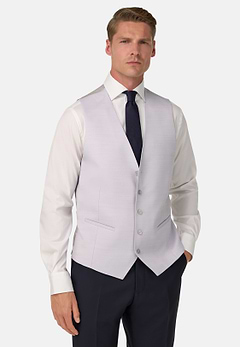 Pearl Grey Wool Blend Waistcoat