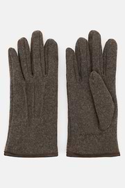 Gloves in Wool Jersey, Brown, thumb, 1