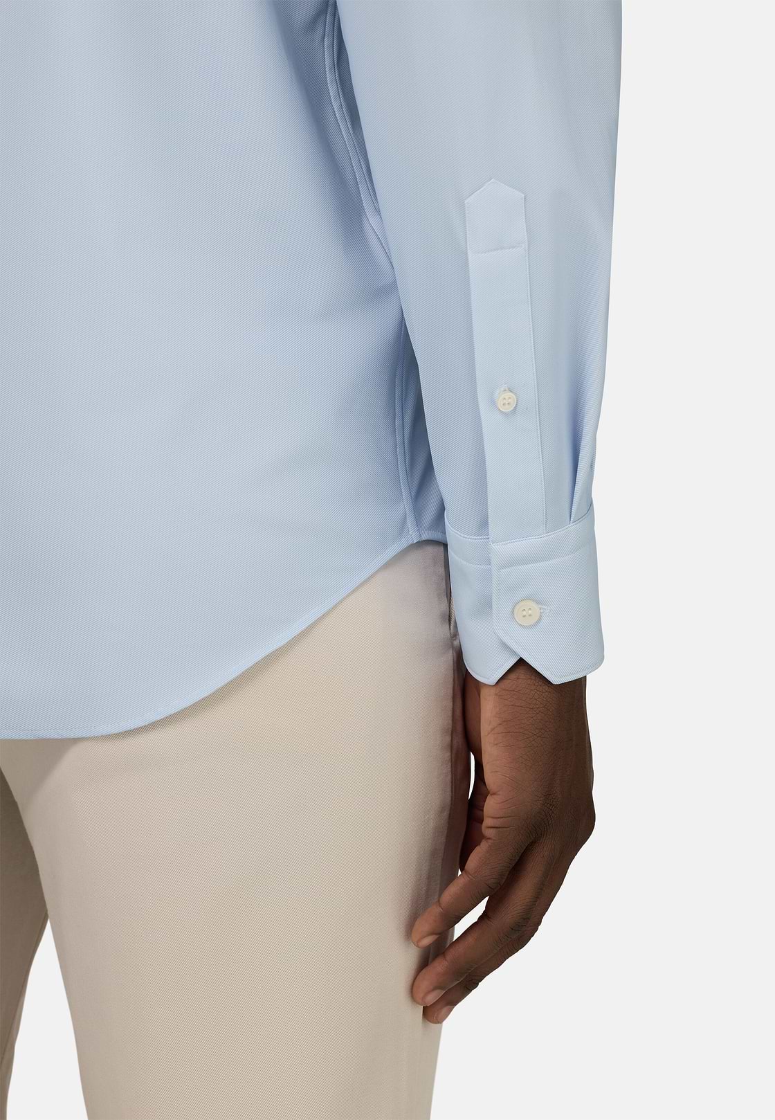 Slim Fit Stretch Nylon Shirt, Light Blue, hi-res