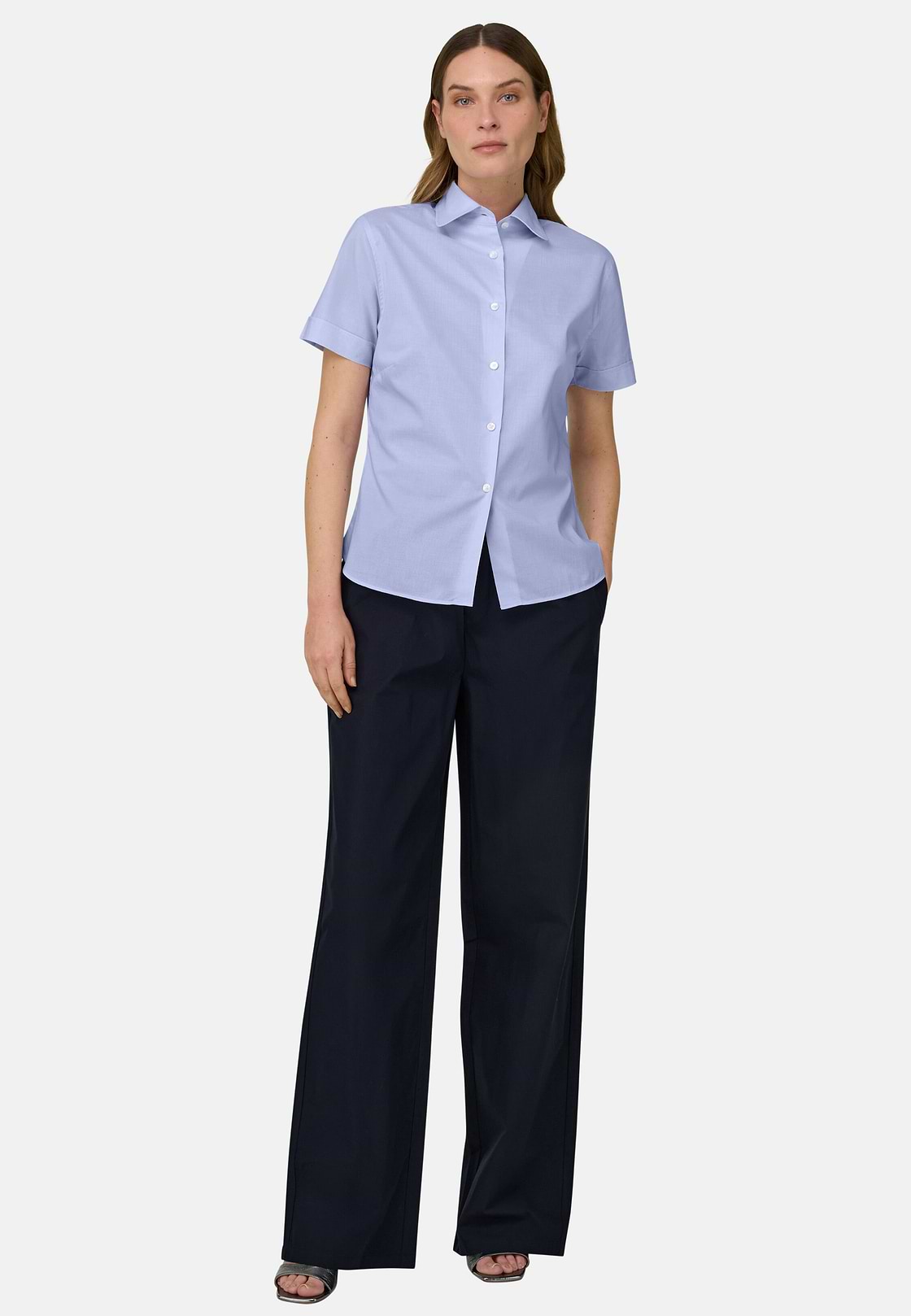 Pantaloni In Cotone, Navy, hi-res, 3