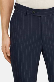 Striped Wool Suit, Navy blue, thumb, 5