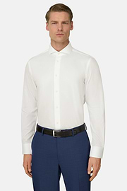 Camicia In Cotone Slim Fit, Bianco, thumb, 2