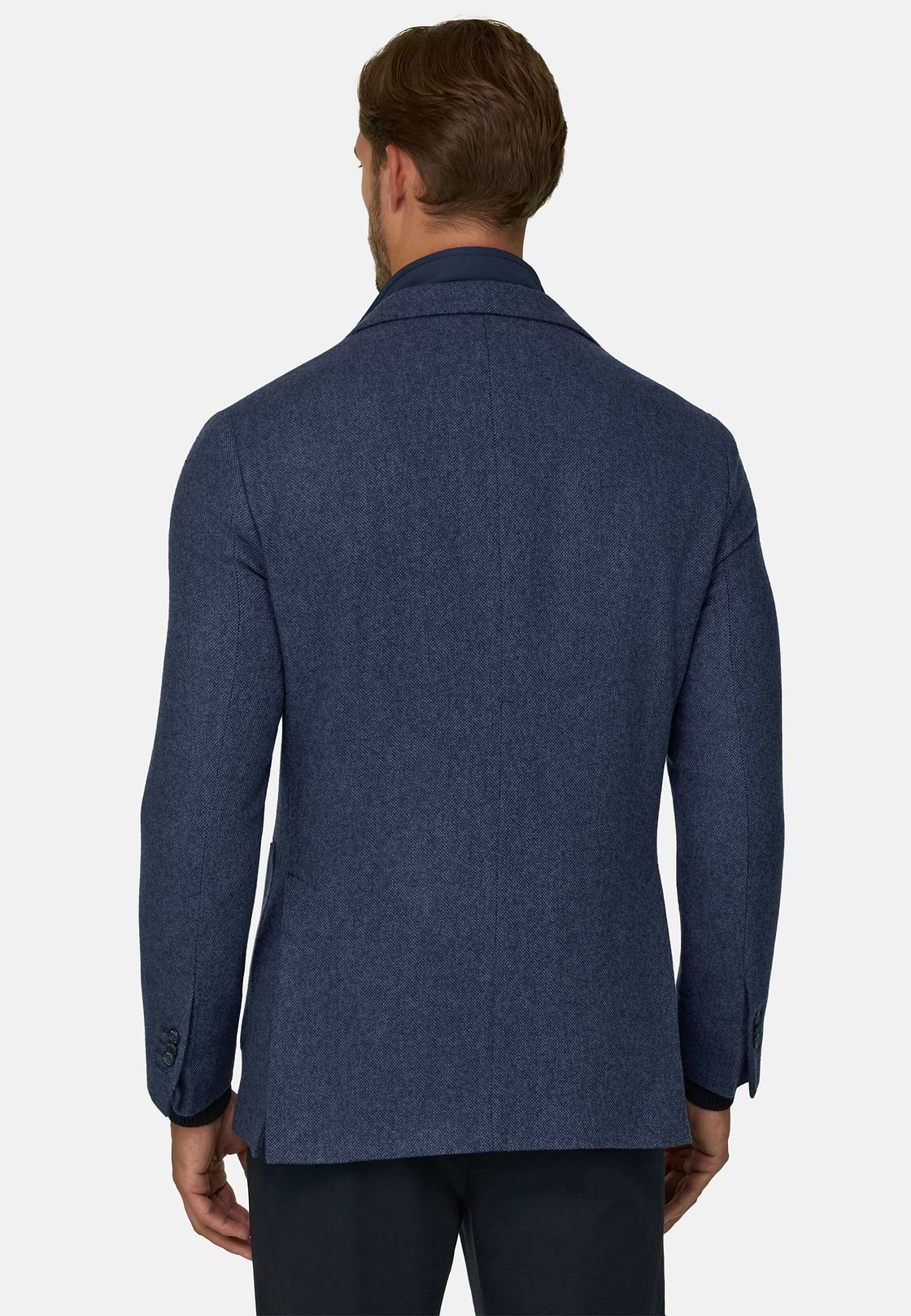 Blazer in Wool Blend with Removable Bib, Blue, hi-res, 3