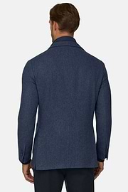 Blazer in Wool Blend with Removable Bib, Blue, thumb, 3
