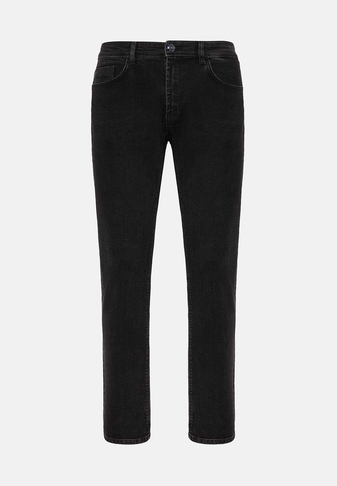 Black Stretch Denim Jeans, Black, hi-res