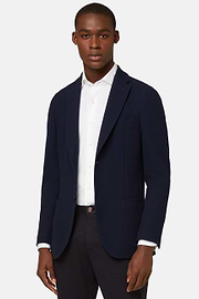 Navy Cotton B Jersey Jacket, Navy blue, thumb, 1