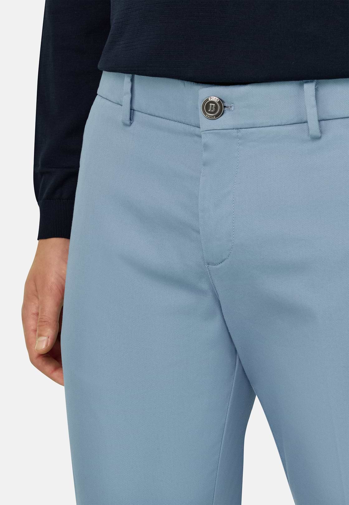 Pantalon En Coton Tencel Extensible, Air-bleu, hi-res, 4