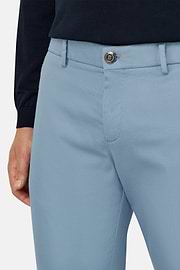 Pantalon En Coton Tencel Extensible, Air-bleu, thumb, 4