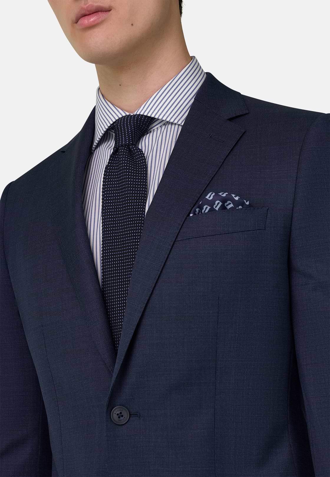 Micro Fancy Wool Stretch Suit, Blue, hi-res, 4
