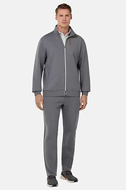 Sweat-Shirt Full Zip En Mélange Coton Et Scuba Léger, , hi-res