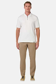 Half-Zip Jersey Polo Shirt, White, hi-res