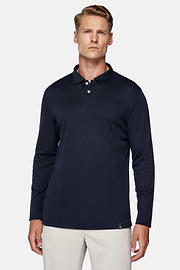 Polo aus hochwertiger Jersey-Mischung, Navy blau, hi-res