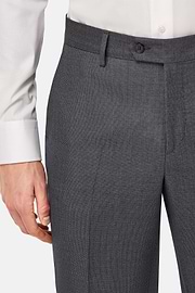 Pure Wool Bird's Eye Trousers, Medium grey, hi-res