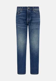 Jean En Denim Extensible Bleu À Délavage Moyen