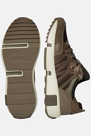 Technical Fabric and Leather Trainers, Taupe, hi-res